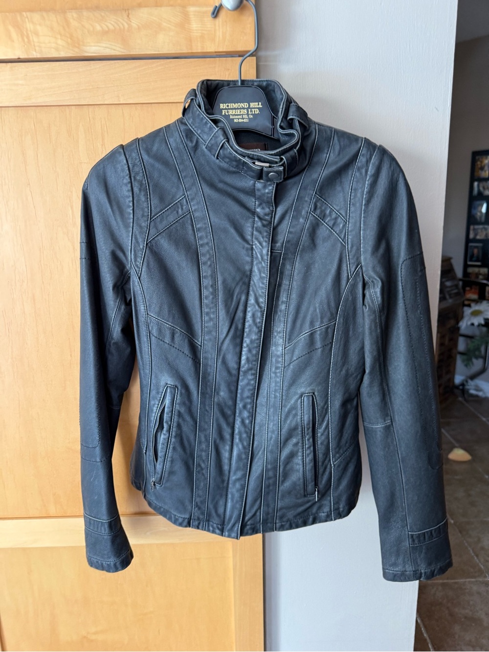 Danier Leather biker Jacket - Black in great condition, barely worn